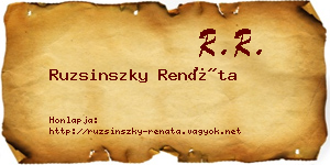 Ruzsinszky Renáta névjegykártya